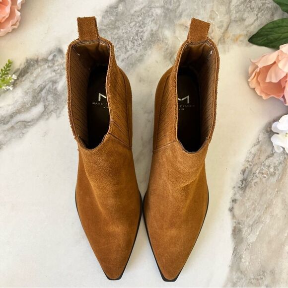 MARC FISHER Yarita Pointed Toe Bootie In Cognac Leather Size 6 NEW - Picture 6 of 14